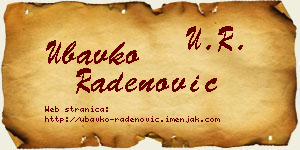 Ubavko Radenović vizit kartica